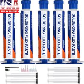 -ft 313094746762 5-pack No Clean Solder Flux Paste 10ml Each With Plunger And Dispensing Heads Hig -ft 313094746762 5-pack No Clean Solder Flux Paste 10ml Each With Plunger And Dispensing Heads Hig