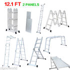 12.1ft Unbranded Aluminum Multi Purpose Folding Step Ladder Scaffold Extendable Heavy Duty