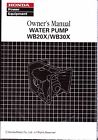 Wb20x 207 2009-2010 Wb30x Pump Owners Manual Printed Water Honda