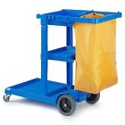 3 Housekeeping Shelves Vinyl Cart Janitor Bag