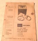 113.201440 30-200 Sears Craftsman Arc Welder Owners Manual Amp P N Year 1981