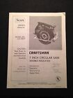 315.10970 Craftsman Sears 7 Inch Circular Saw Owners Manual Model No Parts List 315.10970 Craftsman Sears 7 Inch Circular Saw Owners Manual Model No Parts List