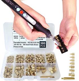 Zw-iron02 3dzwman 445039865801 60w Soldering Iron Kit With 380 Threaded Inserts M2 To M8 For 3d Printing