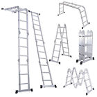 889082050338 Aunot Multi Purpose Aluminum Ladder Folding Step Scaffold Extendable Heavy Duty