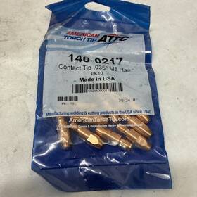 140-0217 American Torch Tip Pack Of 10 140 0217 Contact .035 M8 140-0217 American Torch Tip Pack Of 10 140 0217 Contact .035 M8
