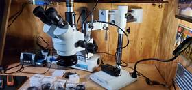 Sm-4tpzz-144-14m Amscope And Hakko X-tronic 3.5x180x Microsoldering Package