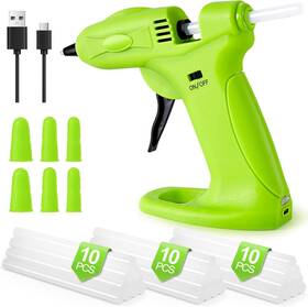 Nl-218 Aozoy Cordless Hot Melt Glue Gun - Usb Rechargeable 2600mah Wireless Green
