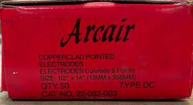22-082-003 Arcair 1/2 Inch X 14 Dc Copper Clad Grounding Electrode Box 50 22-082-003 Arcair 1/2 Inch X 14 Dc Copper Clad Grounding Electrode Box 50