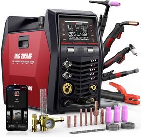 Mig205mp Arccaptain 120/240v Multiprocess Welder 9 In 1 Icontrol App Control Plasma Cutter/pulsed M