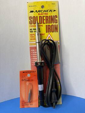 64-2071a Archer Vintage Radio Shack Electric Soldering Iron Pencil Type With Extra Tip Nos