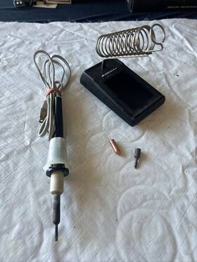 Archer 64-2080 Vintage Soldering Iron With Bits And Holder