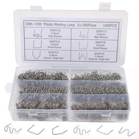 Asusara 768795644075 1200 Pcs/set Plastic Welding Nails 6 Styles With Storage Box 0.6-0.8 Mm V