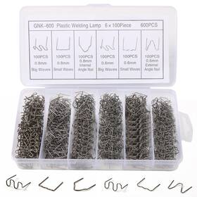 Asusara 768795644082 600 Pcs/set Plastic Welding Nails 6 Styles With Storage Case 0.6-0.8 Mm V