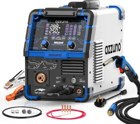 Mig250f Azzuno 110v/220v Aluminum 250amp Mig Welder 6 In 1 Gas Mig/gasless Flux Core/stick/lif