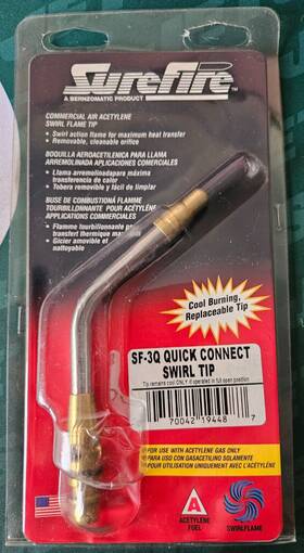 Sf-3q Bernzomatic Surefire 3/16 Inch Air Acetylene Quick Connect Swirl Tip