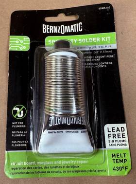 Ssws100 Bernzomatic Specialty Silver Bearing Solder Kit Flux -lead Free