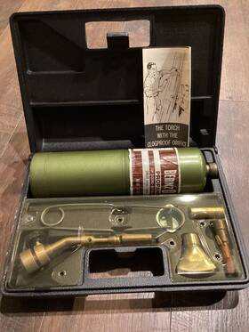 Ul125 Bernzomatic Ul-25 Rare Vintage Solid Brass 7 Pc Torch Kit