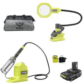 Pcl946bbuho01 Buho Soldering Iron And Magnifying Light Bundle With Ryobi 120-watt Pcl946bbuho01 Buho Soldering Iron And Magnifying Light Bundle With Ryobi 120-watt