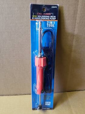 Cal-hawk Tools 091044391834 30 Watt Soldering Iron With Desoldering Pump Electronics Repair 2 In 1