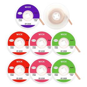 Cenrykay 758073906308 8pcs 2mm/2.5mm/3mm/3.5mm Width 10ft/3m Length No-clean Soldering Wick Braid