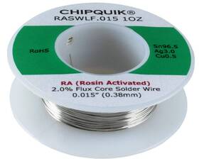 Raswlf.015 Chip Quik 1oz Lf Solder Wire 96.5/3/0.5 Tin/silver/copper Rosin Activated .0
