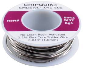 Smdswlt.040 Chip Quik 50g Sn42/bi57/ag1 2.2% Flux Core Solder Wire 1.0mm