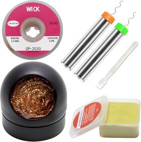 Chutu 313027418483 6-in-1 Solder Kit Soldering Iron Tip Cleaner 1.0mm Wire 11g 2pcs Rosin