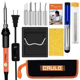 Crulo 12pcs Soldering Iron Tools Kit 60w Adjustable Temperature W