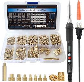Cxydm 445001975934 Heat Set Insert Tools Kit Brass Nuts 3d Printing 60w Digital Soldering Iron And
