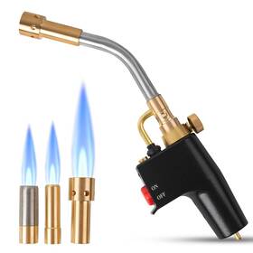 Cybring 742404460041 Propane Torch With 3 Tips Instant On/off Ignition And Flame Lock. Continuous