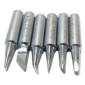 Dst18p6 Diliks T18 Series Soldering Iron Tips 6pcs Set K I B Br02 D24 C3 For Hakko Fx-888 Dst18p6 Diliks T18 Series Soldering Iron Tips 6pcs Set K I B Br02 D24 C3 For Hakko Fx-888
