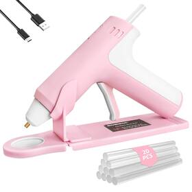 Fl-s012 Dominox 4v Cordless Hot Glue Gun With 20 Sticks 25s Fast Pink
