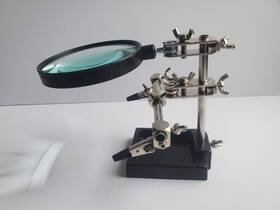 Dt000002 Duratool Third Hand Soldering Iron Stand Helping Clamp Vise Clip Tool Magnifying Glass