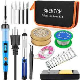 Electronics Soldering Iron Kit 80w Digital Lcd Solder Gun With On Off