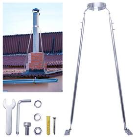 Zj200 Exablo 6 Inch Chimney Support Bracket Kit 45-74 Silver White