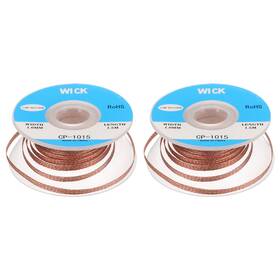 Fixinairp 683867078438 Solder Wick Braid No-clean Desoldering 0.04 Inch X 5 Feet 2 Pack