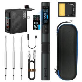 212-842 Fnirsi Hs-02 Hs-02b 100w Portable Soldering Iron Kit 2s Fast Heating