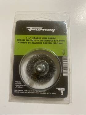 72725 Forney Industries Inc Coarse 6000 Rpm Stem Mounted Wire Wheel Brush 1-1/2 Dia. Inch