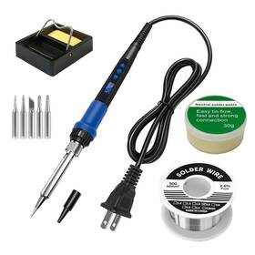 Fumeiyi 908d-blue 908d Blue 80w Adjustable Temperature Soldering Iron Kit Heat Resistant Anti-