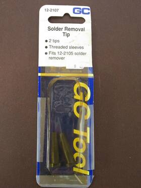 12-2107 Gc Tool 010151164797 2 Pack Of Solder Removal Tip Item# L Eb 12-2107 Gc Tool 010151164797 2 Pack Of Solder Removal Tip Item# L Eb