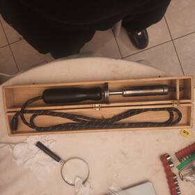 2666 Geissinger Vtg No. Soldering Iron Beautiful Wooden Box. Works
