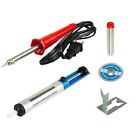 Generic 5 Piece Hand Soldering Iron Gun Desoldering Pump Sucker Tool Kit Set With Solder 789611019983