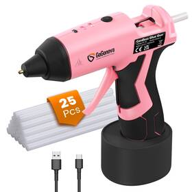 Gt01002-l4-us-a43 Gogonova Cordless Hot Glue Gun 15s Fast Preheating 5ah Built-in Pink