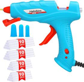 Fq-166 Halobios Full Size Hot Glue Gun 40w With 40 Sticks And Blue