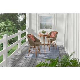 De23287a Hampton Bay De23287a/88a-t Capestone Brown 3-piece Wicker Round Table Outdoor Dining Set