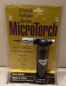 35759 Harbor Freight Microtorch Re-fillable Butane Torch Tools. New In Package