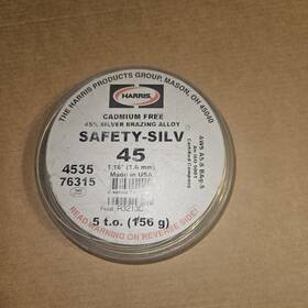 4535 Harris Safety-silv 45 Silver Solder Brazing Alloy 1/16 Inch Open Box
