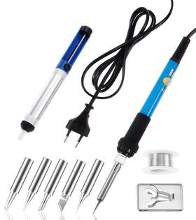 Hicello 653334434616 Soldering Iron Kit 60w 220v Adjustable Temperature Welding Tool Including 5