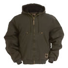 Hj375 Berne Apparel Mens Original Washed Hooded Jacket Quilt 092021697505