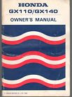 Gx110 Honda 1982 Printed 940 Manual Owners Engines Gx140